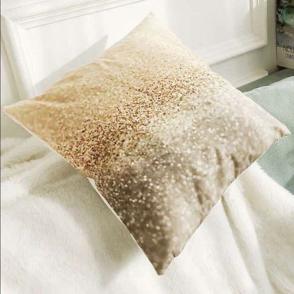 SOLD Gold Glitter Sparkle Accent Pillow Case - Picture 3 of 3